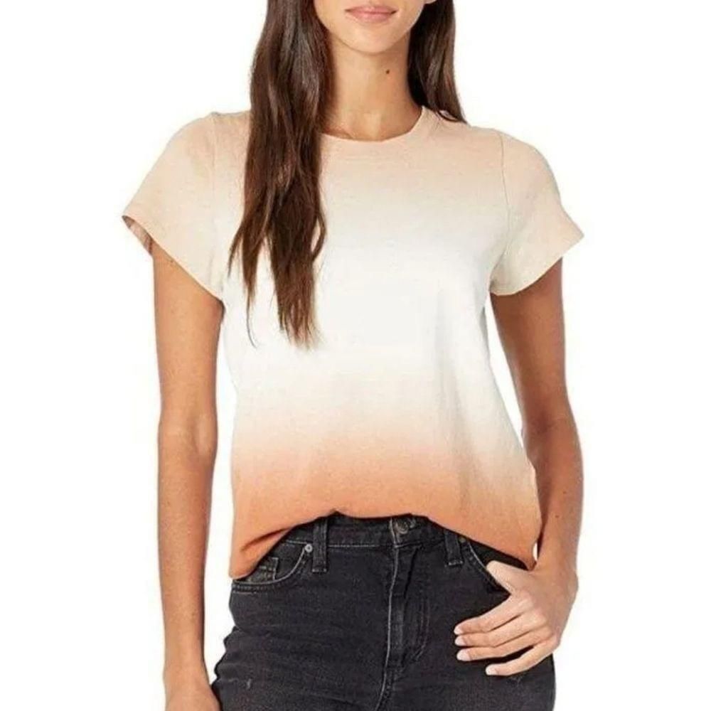 Madewell Ombre Short Sleeve Tee - Cream and Orange